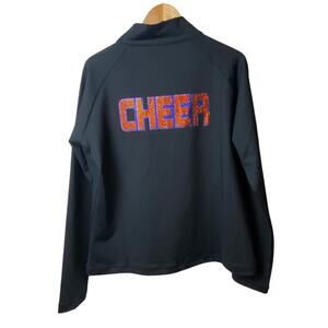 Rebel Athletics Cheer Red Blue Sequin Black Warm Up Jacket Size A3XL NWT